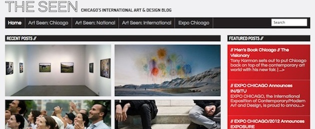 Screen grab of The Seen online blog for EXPO Chicago 2012