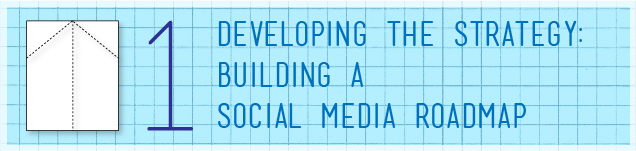 Graphic reads: 1: Developing the strategy: Building a social media roadmap