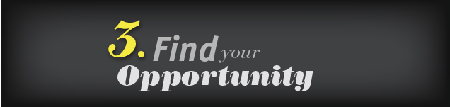 Graphic reads: 3. Find your opportunity