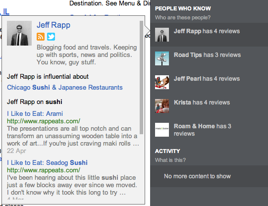 Jeff Rapp profile on Bing social search