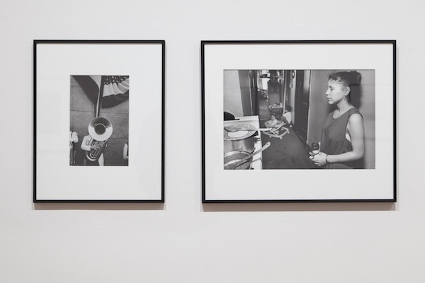 Left: Robert Frank, Political Rally, Chicago, 1956, Gelatin silver print, Museum Purchase. Right: Unknown, Untitled, n.d., Gelatin silver print, Found in the collection, source unknown.