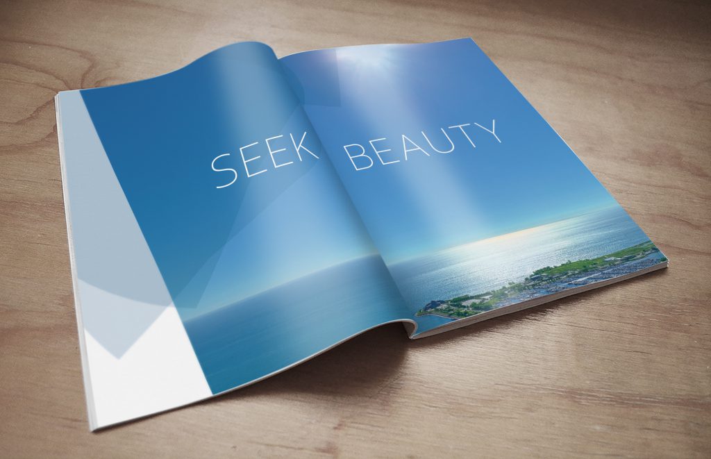 Seek Beauty print creative campaign in a magazine spread