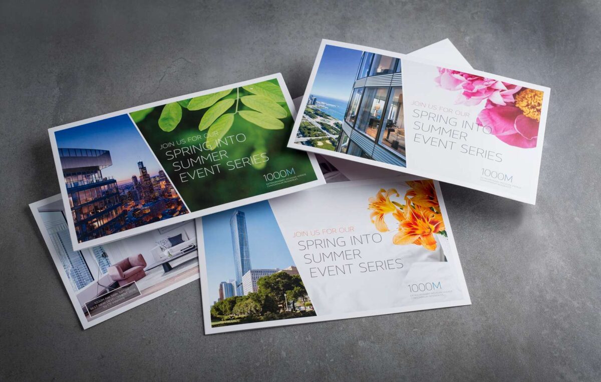 Direct mail advertisement designed for 1000M with the Hello Beautiful creative campaign