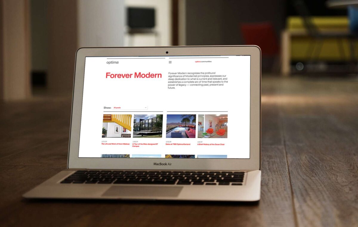 Website design for Chicago real estate design firm Optima