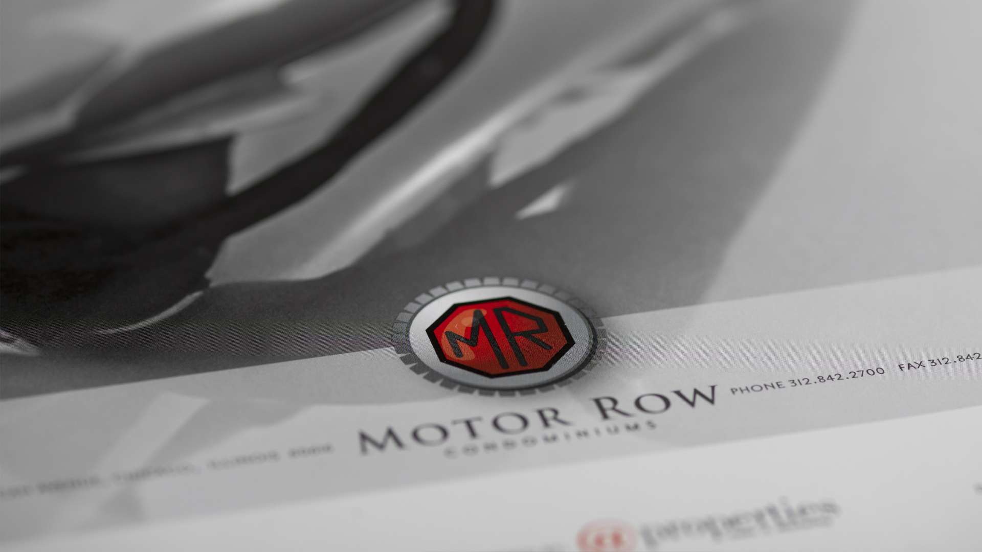 Print marketing collateral kit designed for Motor Row
